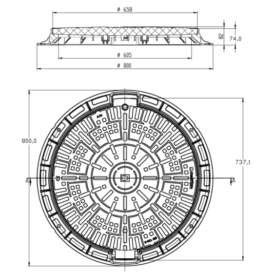 Капак PP A15 Ф600 (зелен) 2
