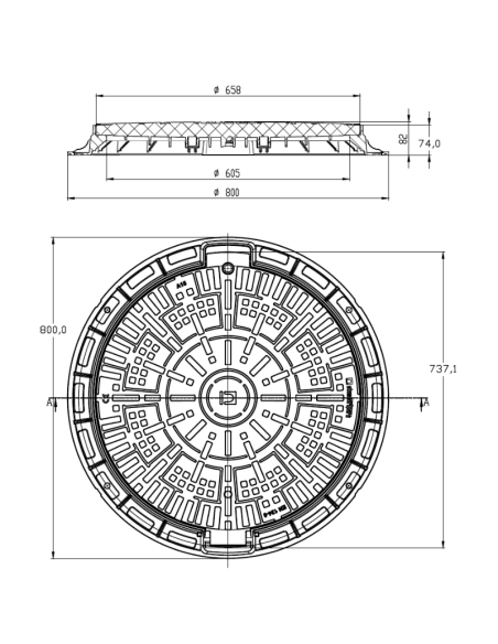 Капак PP A15 Ф600 (зелен)
