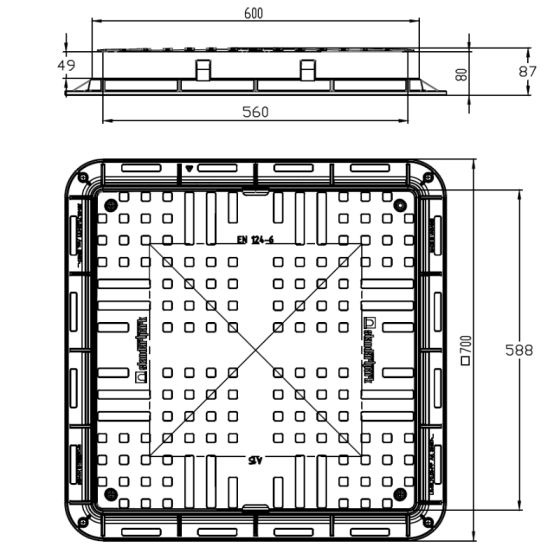 Капак PP A15 700x700 (квадратен/зелен) 2