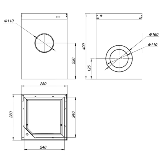 Шахта FB PRO D400 изходи DN110/160 2