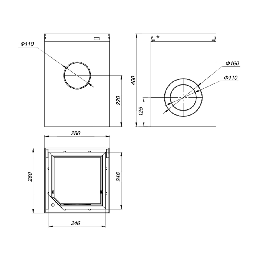 Шахта FB PRO D400 изходи DN110/160