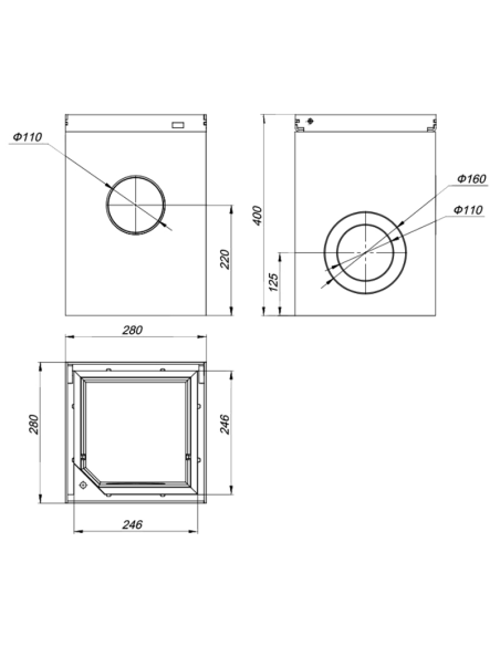 Шахта FB PRO D400 изходи DN110/160