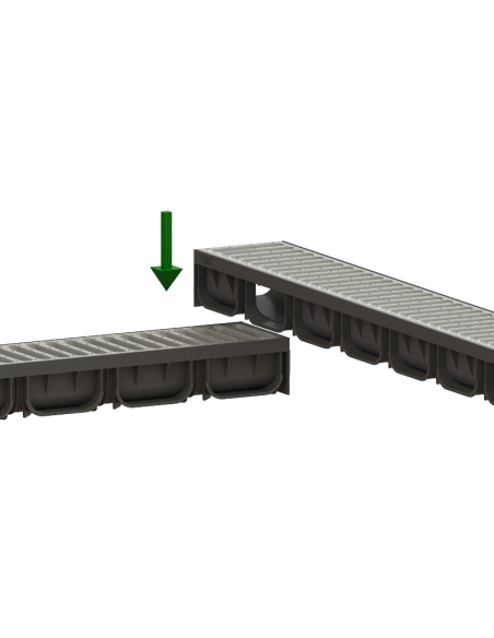 Линеен отводнител с поцинкована решетка Easy3 A15 DN100 H100