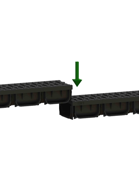 Линеен отводнител с решетка от полипропилен Easy2 A15 DN100 H70 (черен)