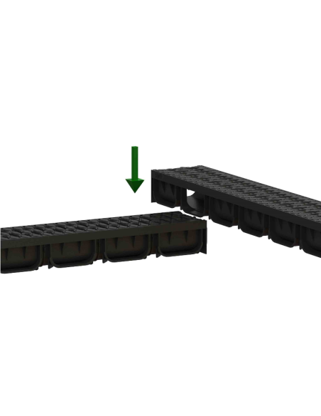 Линеен отводнител с решетка от полипропилен Easy2 A15 DN100 H70 (черен)