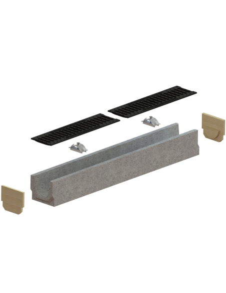 Линеен отводнител от фибробетон FB BASE C250 DN100 H125