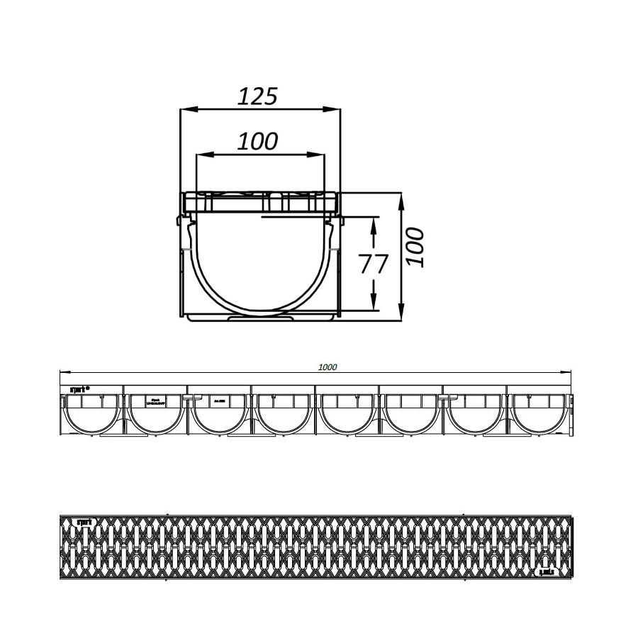 Линеен отводнител с решетка от полипропилен...