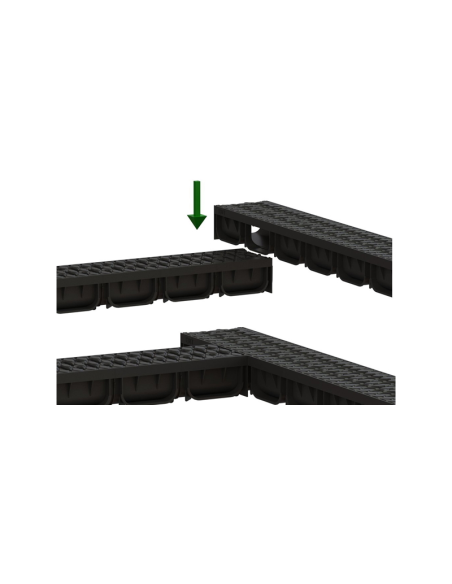 Линеен отводнител с решетка от полипропилен Easy3 A15 DN100 H100