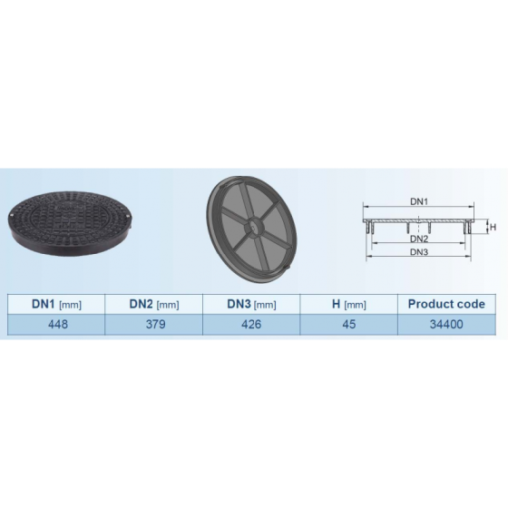 Капак PP A15 за тръба PVC D400 2