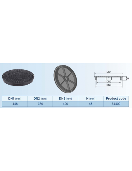 Капак PP A15 за тръба PVC D400