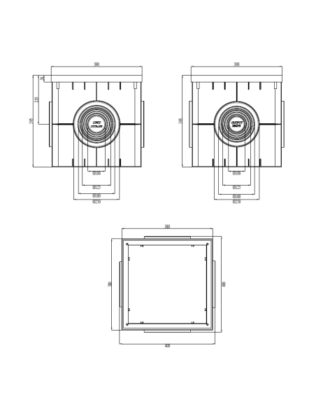 PP Шахта A15-C250 400x400 (сива)
