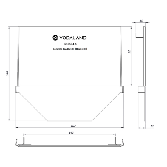 Тапа PB PRO за отводнител LN100 H170-230 /поцинкована/ 2