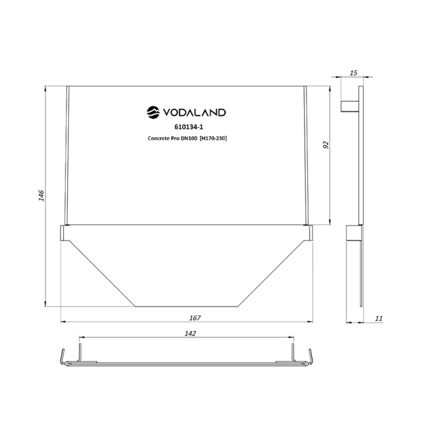 Тапа PB PRO за отводнител LN100 H170-230...