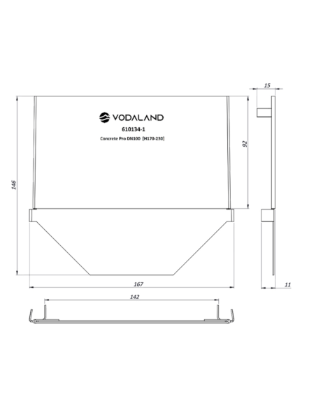 Тапа PB PRO за отводнител LN100 H170-230 /поцинкована/