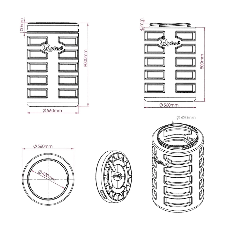Водомерна шахта PE с капак Ф560х900 (необорудвана)