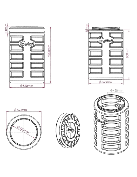 Водомерна шахта PE с капак Ф560х900 (необорудвана)