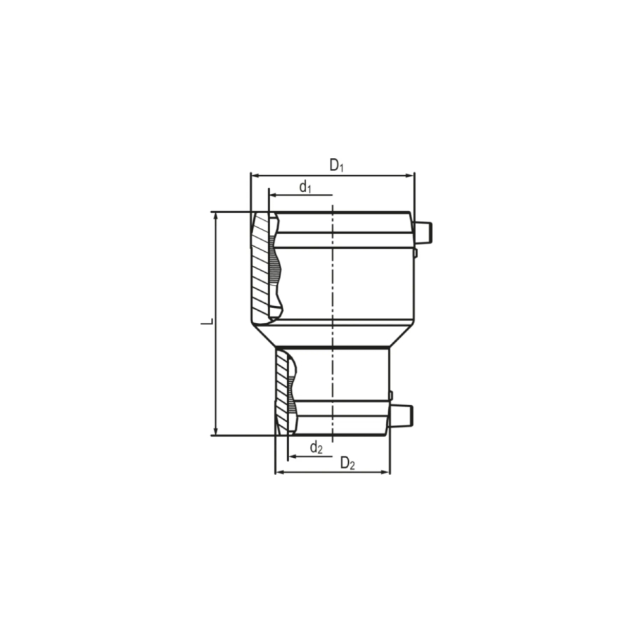 PE Редуцираща муфа Ф90/50 PN16 ел.заварка