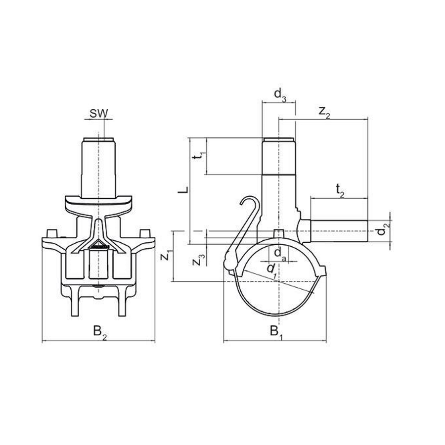 PE Скоба за ел. заварка под налягане 90/32