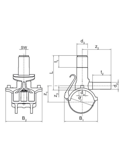 PE Скоба за ел. заварка под налягане 90/32