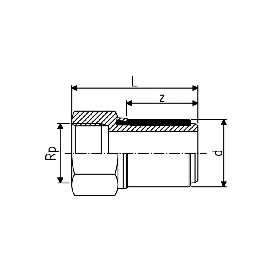 PE преход с вътрешна резба 63 х 2" за заварка...