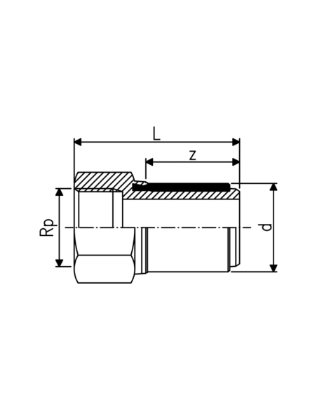 PE преход с вътрешна резба 25х3/4" за заварка без муфа