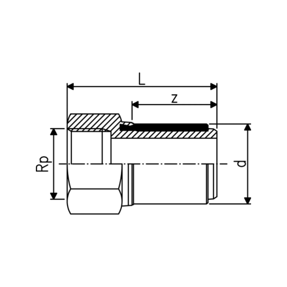 PE преход с вътрешна резба 90 х 3" за заварка без муфа 2
