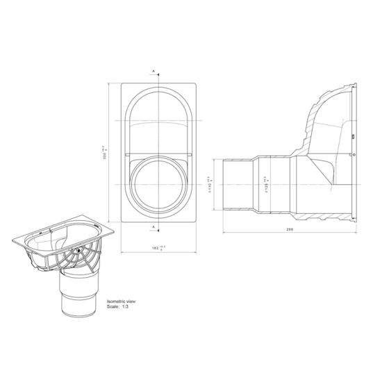 Сифон за улук Ø110 (вертикален) 2