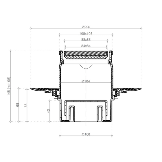 СИФОН STANDART 2в1 /100х100/ Вертикален 2