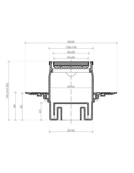 СИФОН STANDART 2в1 /100х100/ Вертикален