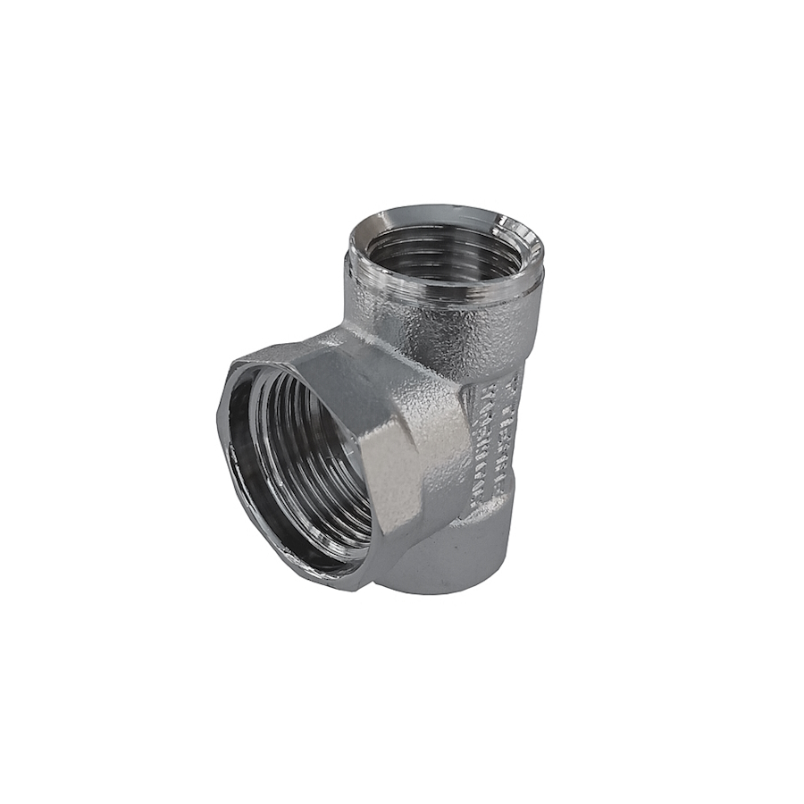 Месингов краен елемент 3/4“x1/2“x1/2“ женски (хромиран)