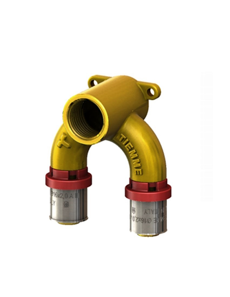 Коляно двойно стенно женско Ф16 x 1/2“ (прес фитинг)