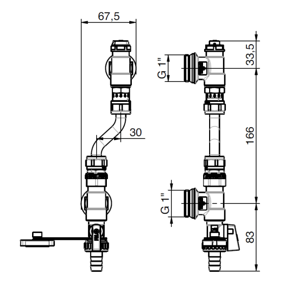 Диференциален байпас 1“ за колектори TIEMME 2