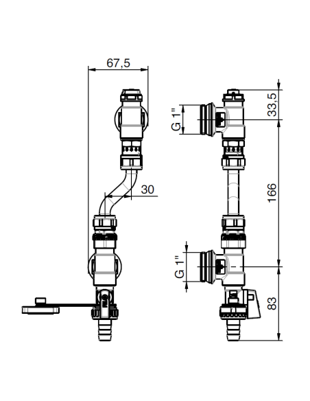 Диференциален байпас 1“ за колектори TIEMME