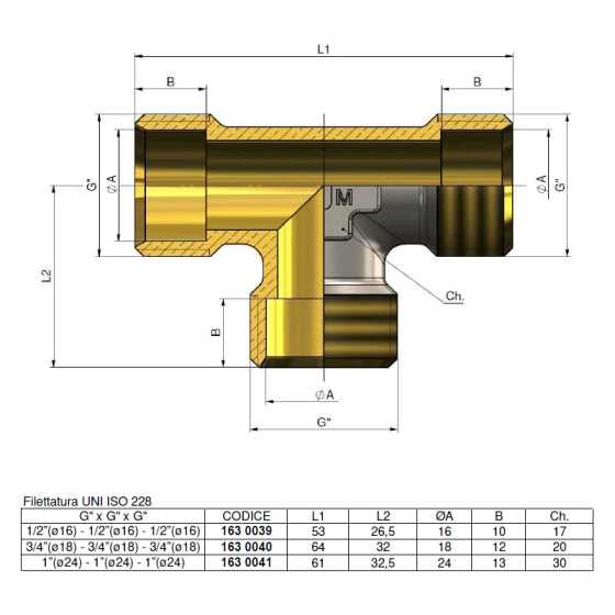 Тройник тристранен Ф16 /1630039/ 2