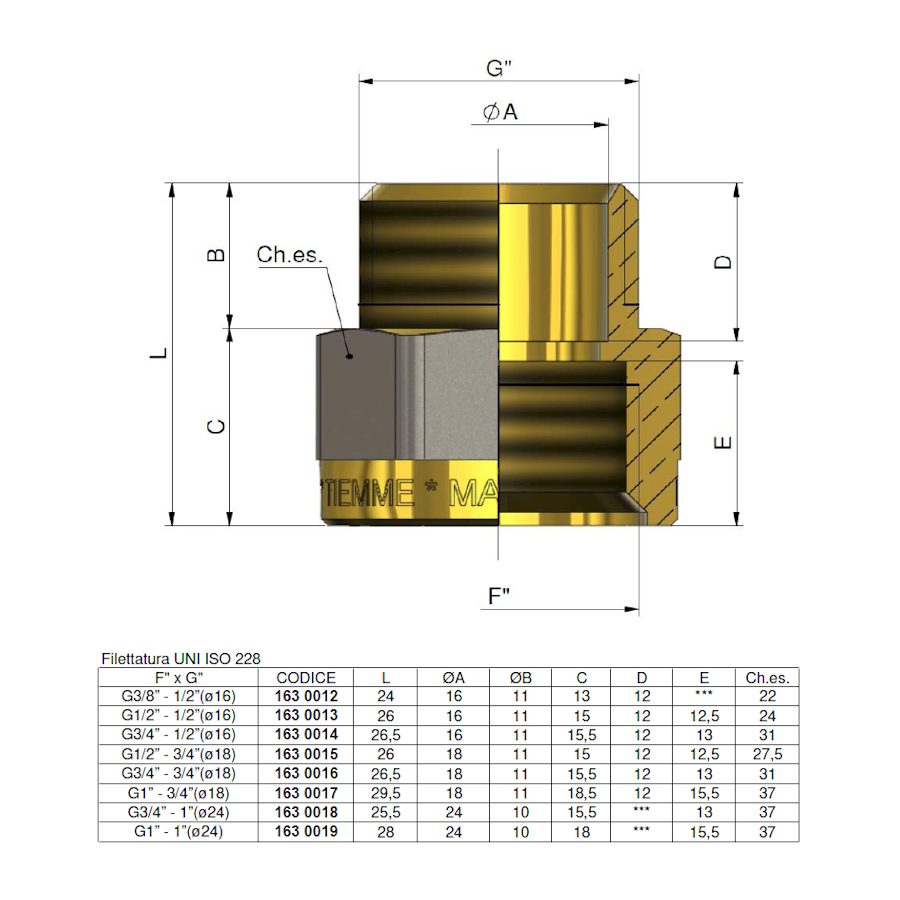 Преход женски G1/2“ - 1/2“ x 16 /1630013/