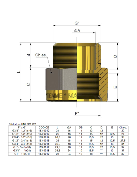 Преход женски G1/2“ - 1/2“ x 16 /1630013/