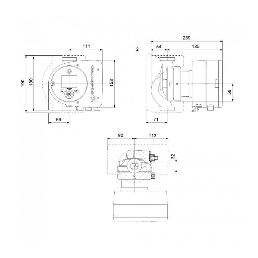 GRUNDFOS MAGNA3 32-100 /180/ 97924257