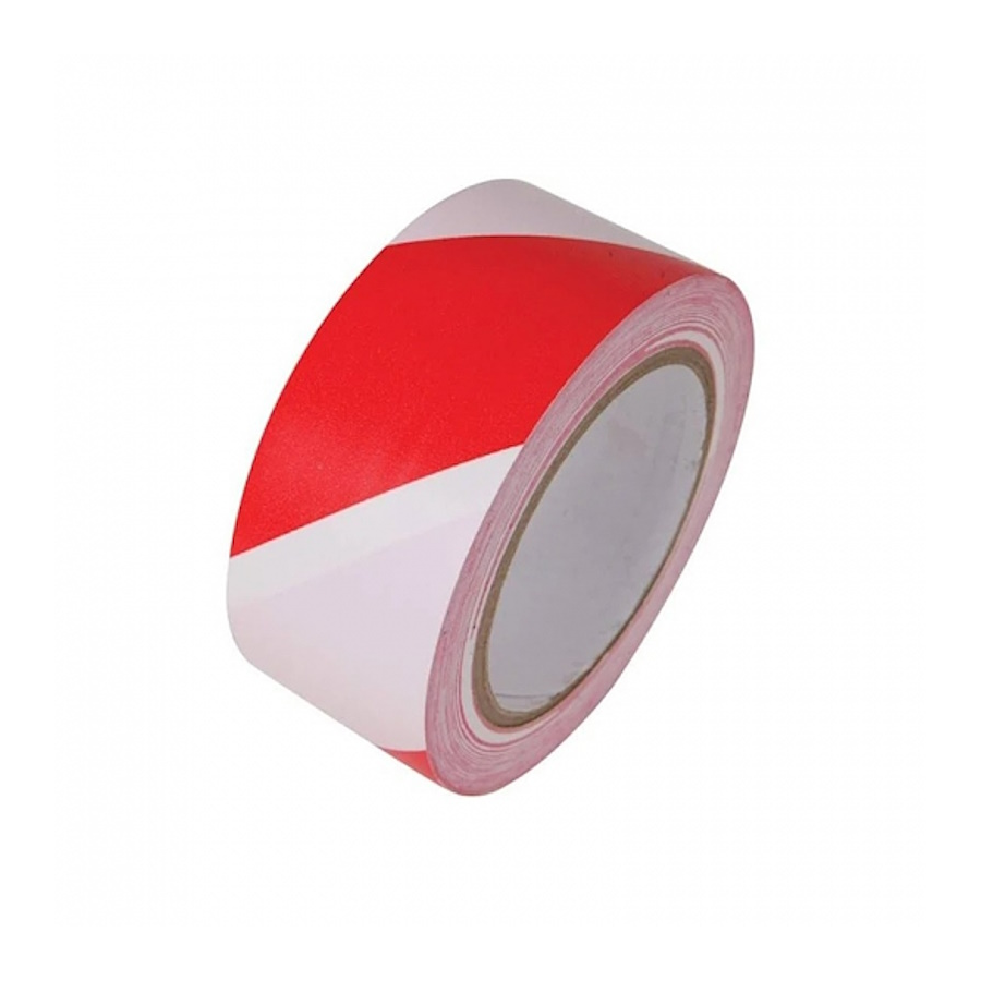 ПРЕДПАЗНА ЛЕНТА червено-бяла 80мм / руло 200м