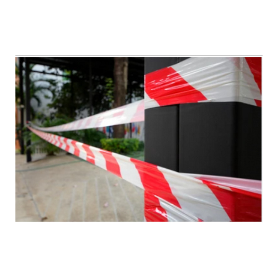 ПРЕДПАЗНА ЛЕНТА червено-бяла 80мм / руло 200м