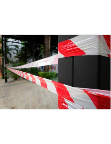 ПРЕДПАЗНА ЛЕНТА червено-бяла 80мм / руло 200м