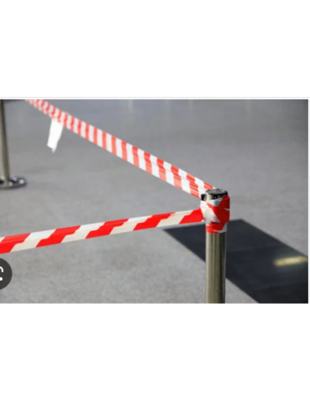 ПРЕДПАЗНА ЛЕНТА червено-бяла 80мм / руло 200м