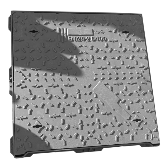 Чугунен капак D400 790x790 плътен, квадратен