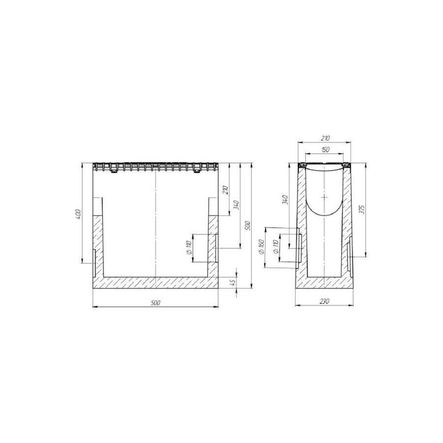 Линеен отводнител от фибробетон FB PRO D400...