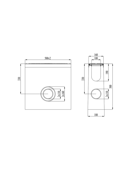 Линеен отводнител от фибробетон FB PRO D400 DN100 H500