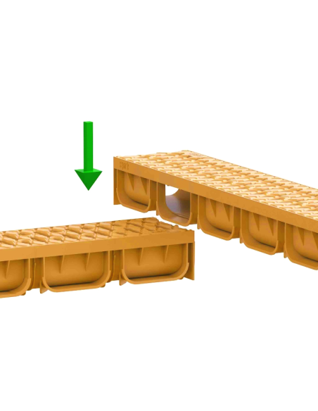 Линеен отводнител с решетка от полипропилен Easy2 A15 DN100 H70 (пясъчен)