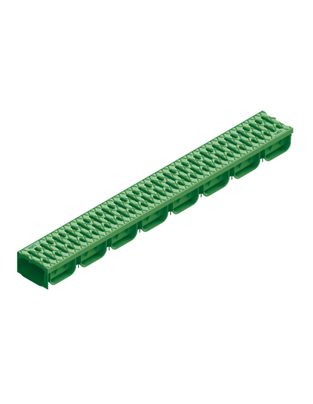 Линеен отводнител с решетка от полипропилен Easy2 A15 DN100 H70 (зелен)