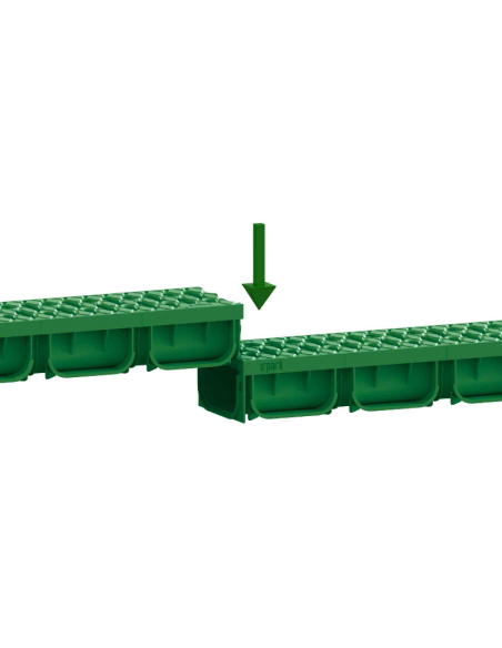 Линеен отводнител с решетка от полипропилен Easy2 A15 DN100 H70 (зелен)