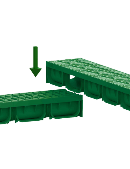 Линеен отводнител с решетка от полипропилен Easy2 A15 DN100 H70 (зелен)