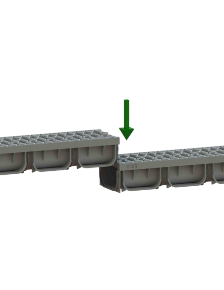 Линеен отводнител с решетка от полипропилен Easy2 A15 DN100 H70 (сив)