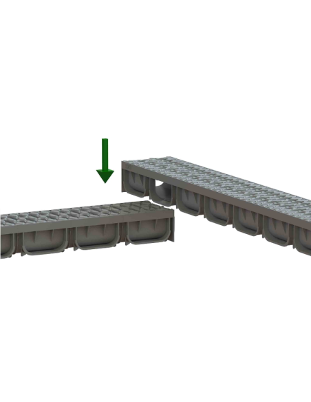 Линеен отводнител с решетка от полипропилен Easy2 A15 DN100 H70 (сив)